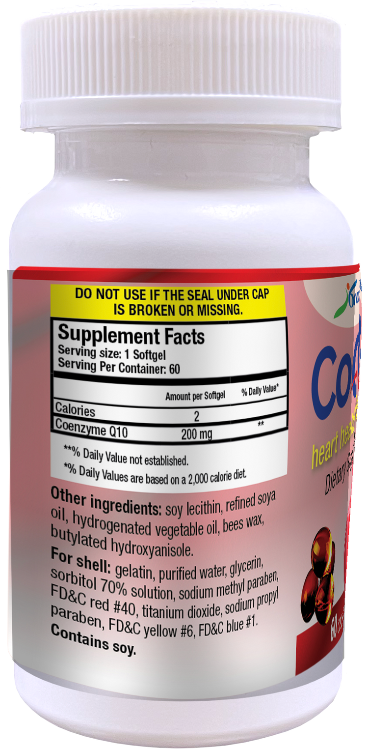 Coenzyme Q10 (CoQ10)  200mg 60 soft-gel caps